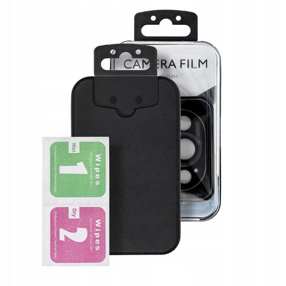 Προστατευτικό κάμερας PROTECTOR 9H + εφαρμογέας για IPHONE 16e μαύρο