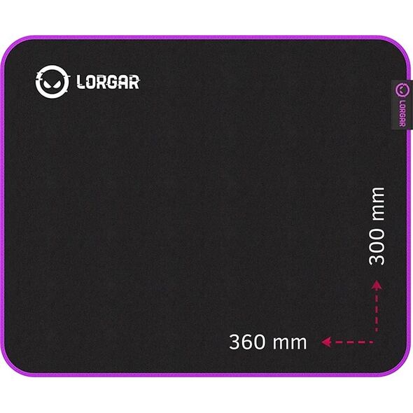 Podkładka Lorgar LORGAR Mousepad Main 313  360mmx300mmx3mm/High-speed/Black retail
