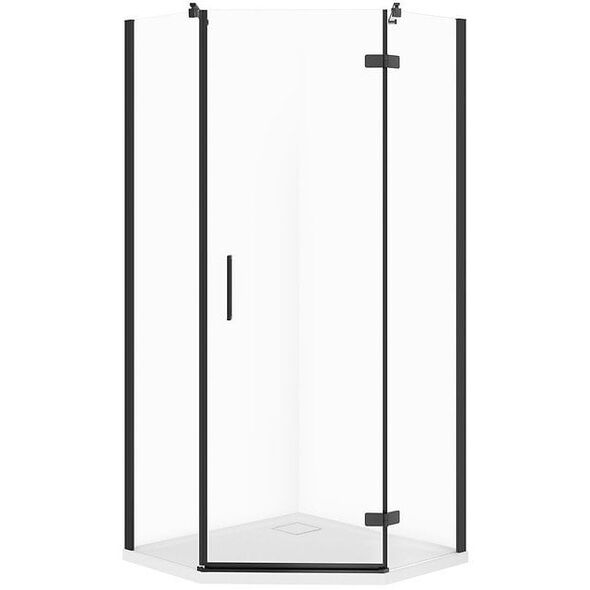 Σετ C518 Καμπίνα Πεντάγωνη City Δεξιά Μαύρη 80x80x195+Tako Slim Wir