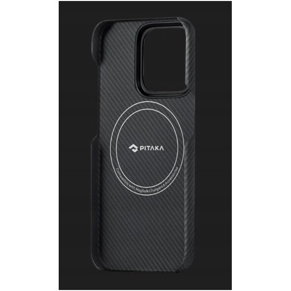 Θήκη Pitaka MagEZ 4 600D, μαύρο/γκρι twill - iPhone 15 Pro