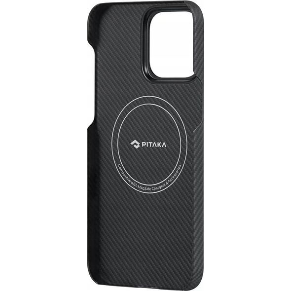 Θήκη Pitaka MagEZ 4 600D, μαύρο/γκρι twill - iPhone 15 Pro