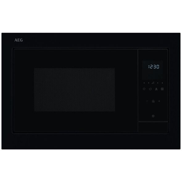 Juodos spalvos 38cm aukščio įmontuojama mikrobangų krosnelė AEG OS5GM251EB