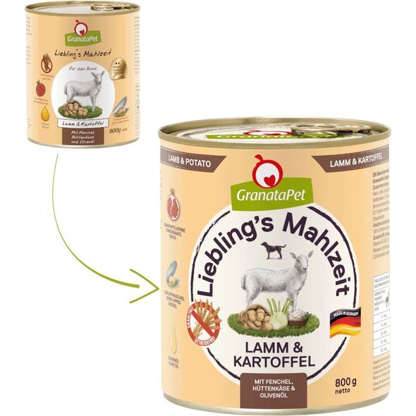 GranataPet Liebling´s Mahlzeit jagnięcina i ziemniaki mokra karma dla psa 800g