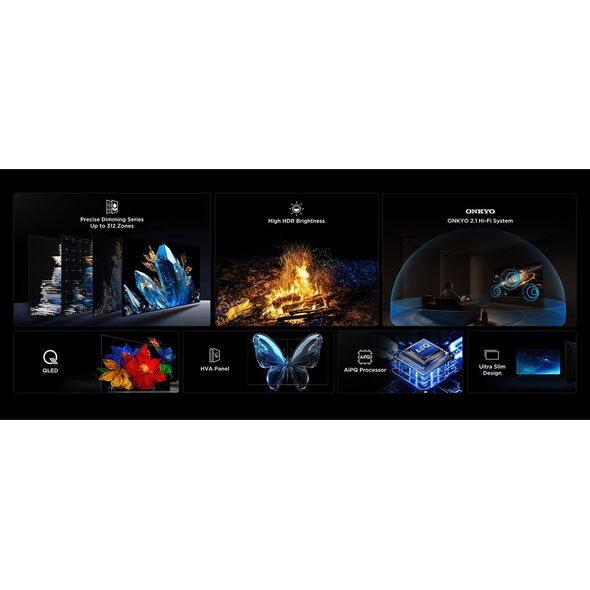 TCL Q6C 65Q6C Telewizor 165,1 cm (65") 4K Ultra HD Smart TV Wi-Fi Metaliczny