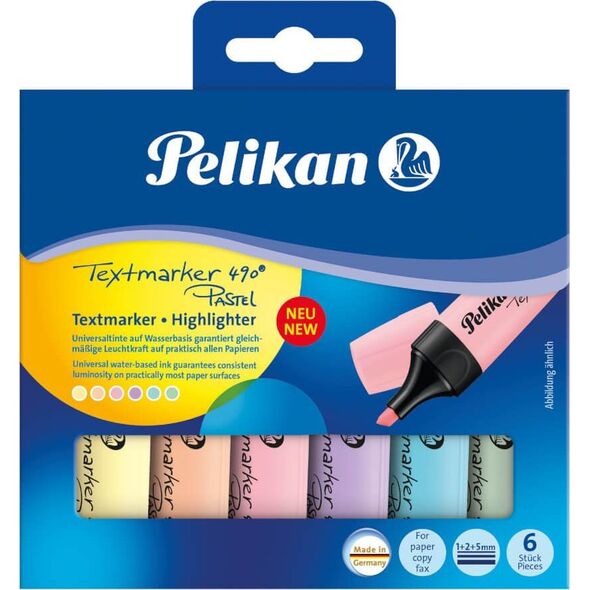 Pelikan Zakreślacz 490 Pastell etui, 6 kolorów