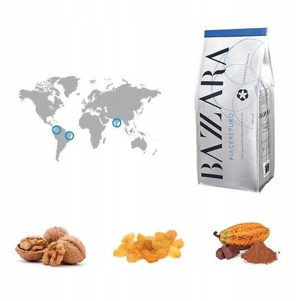 Kawa ziarnista Bazzara Kawa ziarnista PIACEREPURO 1000 g