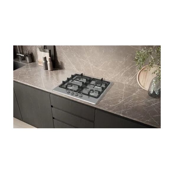 Siemens EG6B5PK90 płyta kuchenna Czarny, Stal nierdzewna Wbudowany 60 cm Gaz 4 stref(y)