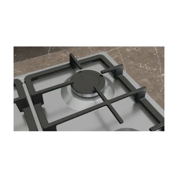 Siemens EG6B5PK90 płyta kuchenna Czarny, Stal nierdzewna Wbudowany 60 cm Gaz 4 stref(y)