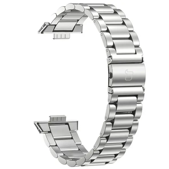 Pasek ze stali nierdzewnej Bizon Strap Watch Aura do Huawei Watch Fit 4 Pro / Fit 4 / Fit 3 srebrny
