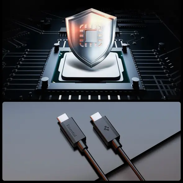 Kabel USB-C / USB-C Spigen EB6010CC Essential USB-C Cable 60W 100cm Black