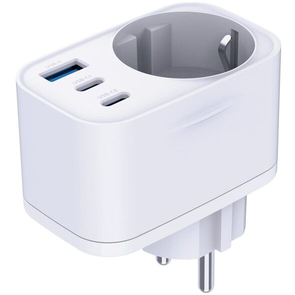 Adapter sieciowy 3MK Hyper Comfort       Charger 30W 1xUSB-A 2xUSB-C 1xSchuko PD QC3.0 biały