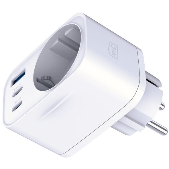 Adapter sieciowy 3MK Hyper Comfort       Charger 30W 1xUSB-A 2xUSB-C 1xSchuko PD QC3.0 biały