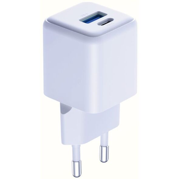 Ładowarka sieciowa 3MK Hyper GaN Charger 20W 1xUSB-A 1XUSB-C PD QC4+ biały