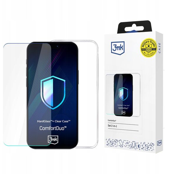 Etui i szkło hartowane do iPhone 16E 3mk ComfortDuo + Clear case