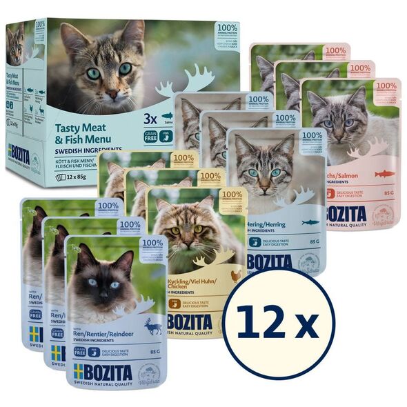 Bozita Kawałki w Sosie z Rybą i Mięsem-12 x 85g