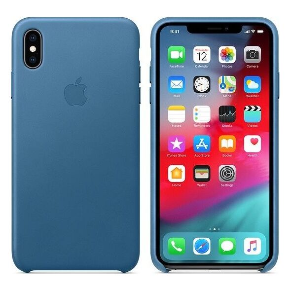 Apple Etui skórzane iPhone XS Max - szary błękit-MTEW2ZM/A
