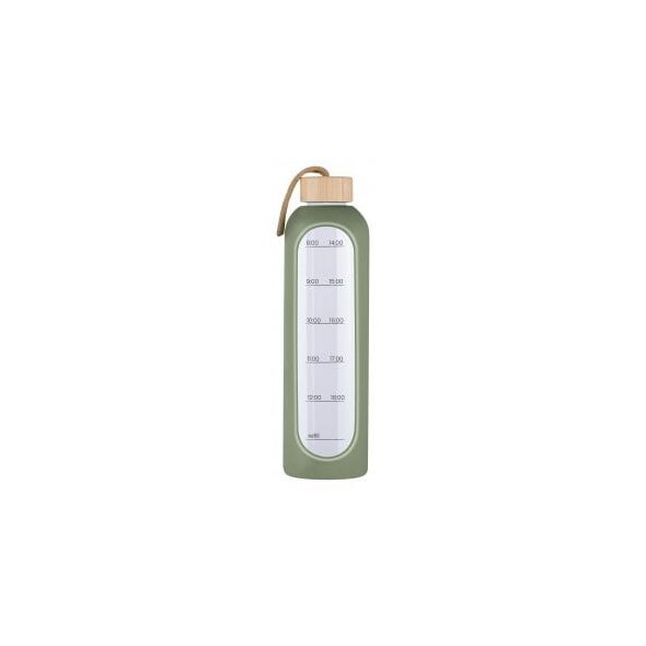 Butelka szklana KiCA Hydro Glass 1000 ml - oliwkowa