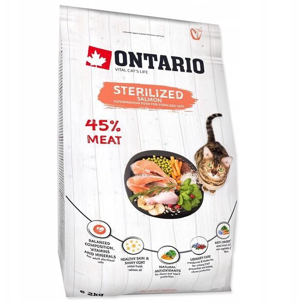Ontario Cat Sterilised lašiša 2kg (Sterilizuotoms su lašiša)