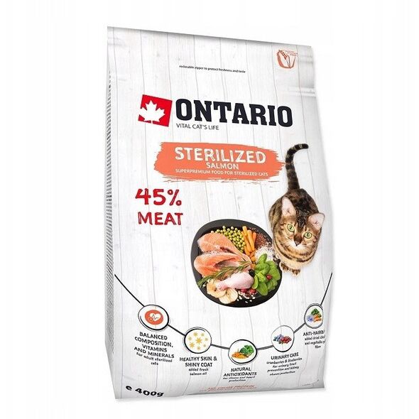 Ontario Cat Sterilised lašiša 2kg (Sterilizuotoms su lašiša)