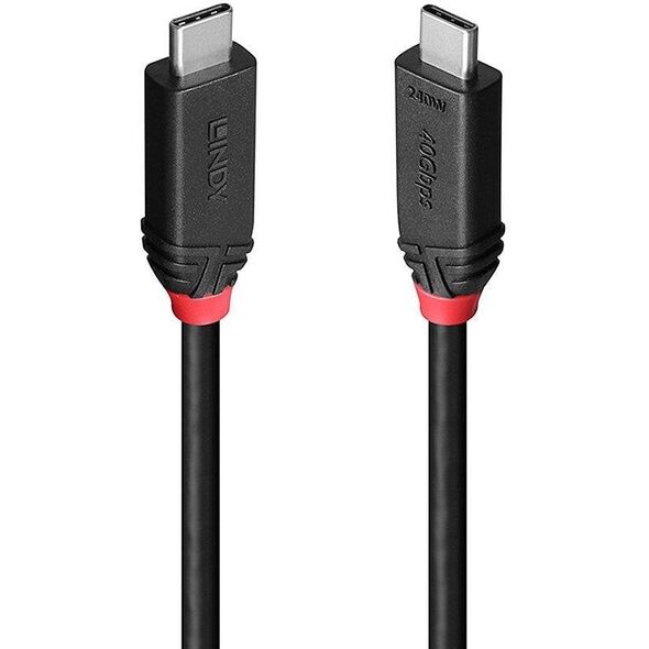 CABLE USB4 240W TYPE C 0.5M/BLACK LINE 37000 LINDY