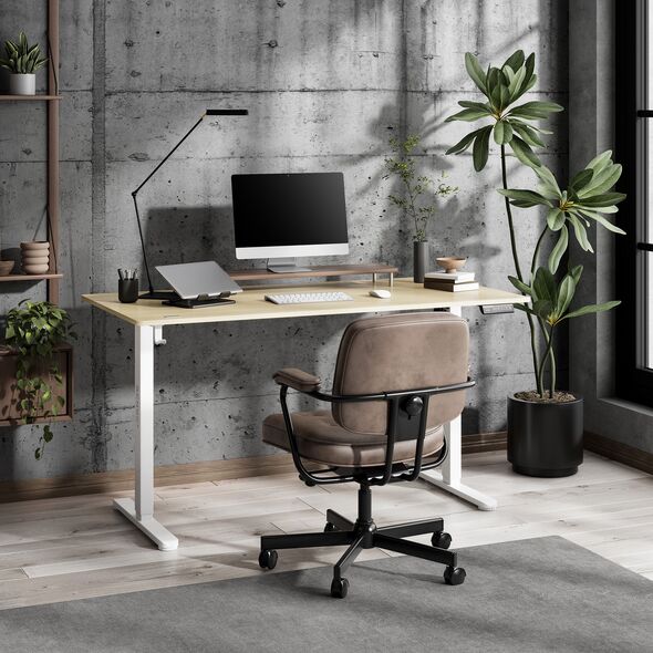 Biurko SENSE7 NOJO LIGHT Jasnobrązowo-Białe 140 cmx70 cm
