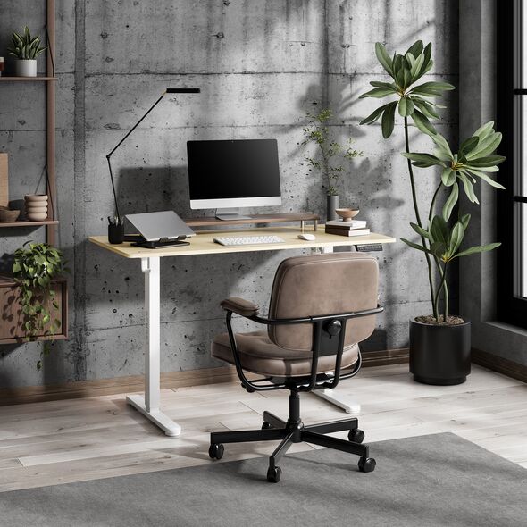 Biurko SENSE7 NOJO LIGHT Jasnobrązowo-Białe 120 cmx60 cm