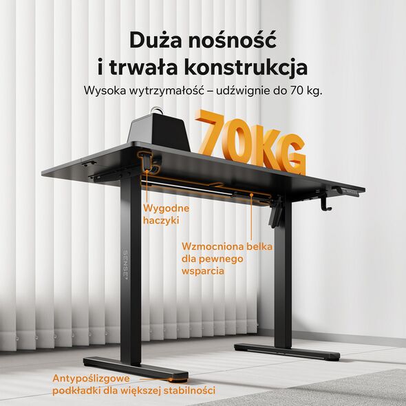Biurko SENSE7 NOJO LIGHT Ciemnobrązowe 120 cmx60 cm