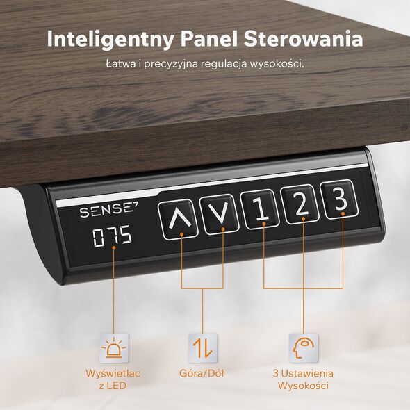 Biurko SENSE7 NOJO LIGHT Ciemnobrązowe 120 cmx60 cm
