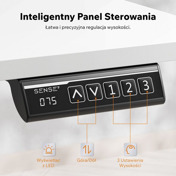 Biurko SENSE7 NOJO LIGHT Białe 140 cmx70 cm