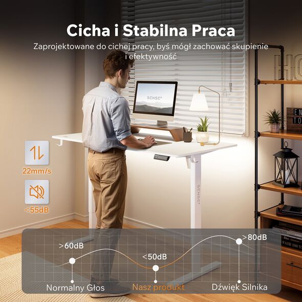 Biurko SENSE7 NOJO LIGHT Białe 140 cmx70 cm