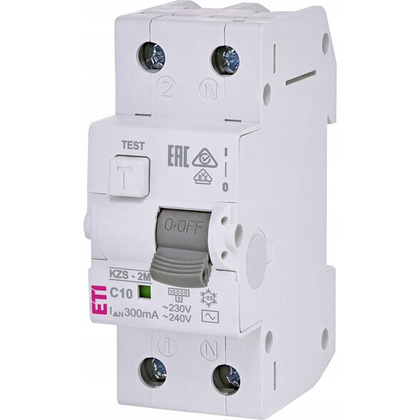 Διακόπτης διαφορικού ρεύματος ETI Polam KZS-2M 002173322 1P+N 10A C 0,3mA 10kA
