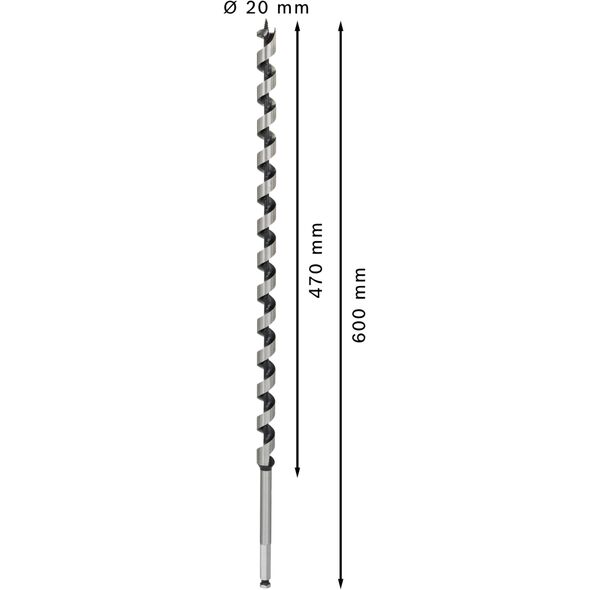 Τρυπάνι ελικοειδές 20X470X600 mm