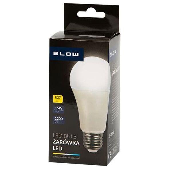 Blow 87-402# Żarówka led  e27 15w a60 230v b.neutral.