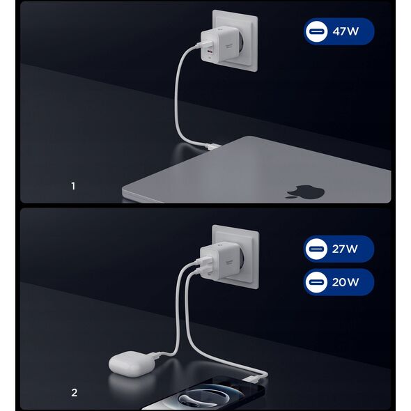 Spigen Essential 47W Wall Charger EE472EU, white