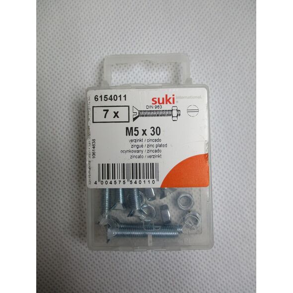 MACHINE SCREW M 5X30 ZINC DIN963/7PCS