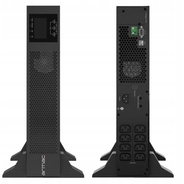 UPS RACK ARMAC R/1000I/PF1/DF ON-LINE 1000VA 8X IEC C13 USB-B LCD METALOWA OBUDOWA DUST-FREE