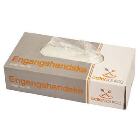 Handske Engangs Catersource str L 240x120x63 mm i boks LDPE,450 stk/pk