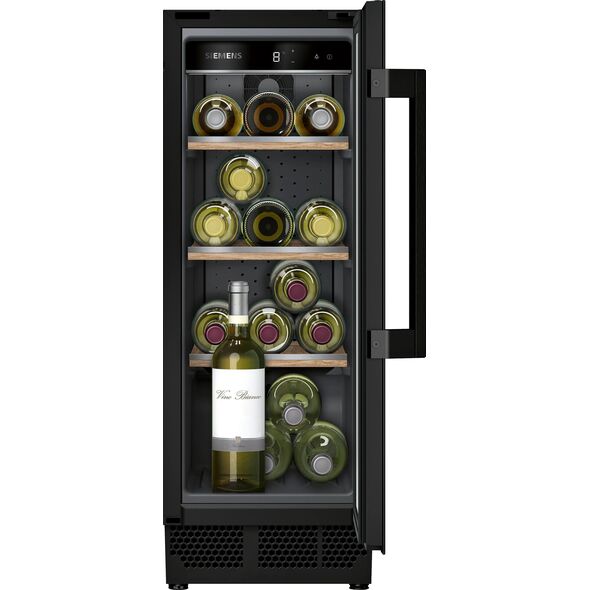 Siemens iQ500 KU20WVHF0, Συμπιεστής ψυγείου κρασιού, Εντοιχιζόμενο, 21 φιάλες, 70 W, F, Μαύρο