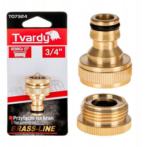 Przyłącze na kran 3/4" z redukcją 1/2" BRASS-LINE (10/80)
