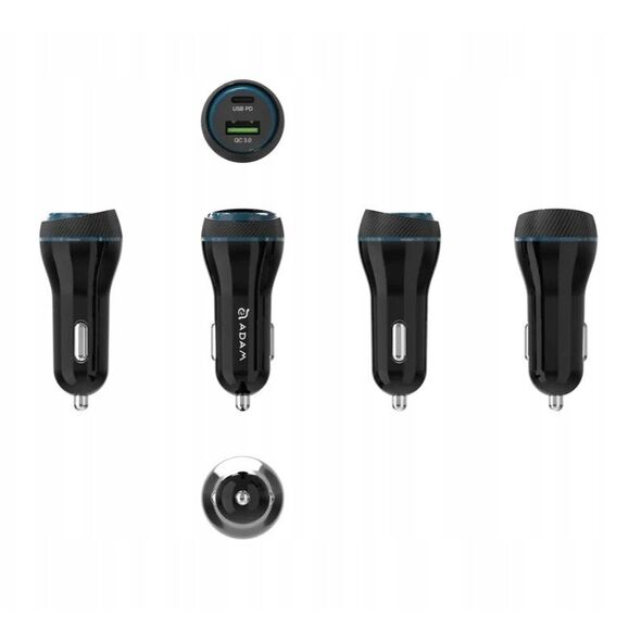 Adam Elements Omnia C1+ - ładowarka samochodowa USB-C/USB-A 45W czarna - Gwarancja bezpieczeństwa. Proste raty. Bezpłatna wysyłka od 170 zł.