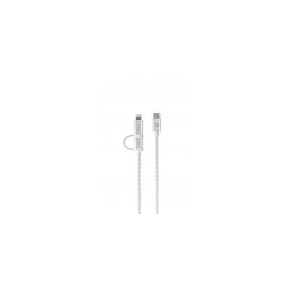 ER Power Dual Cable - kabel USB-C/USB-C oraz Lightning MFI 2m biały - Gwarancja bezpieczeństwa. Proste raty. Bezpłatna wysyłka od 170 zł.