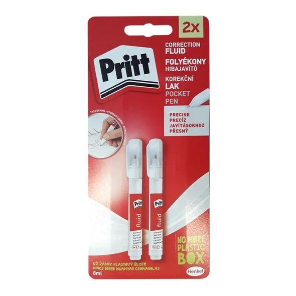 Korektor w płynie PRITT, w długopisie, 2 x 8ml, blister