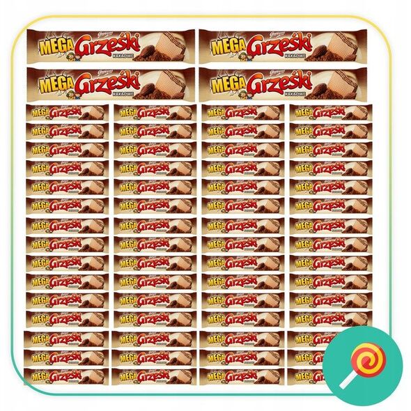 GrzeÅki MEGA wafle kakaowe nieoblane  | 34g