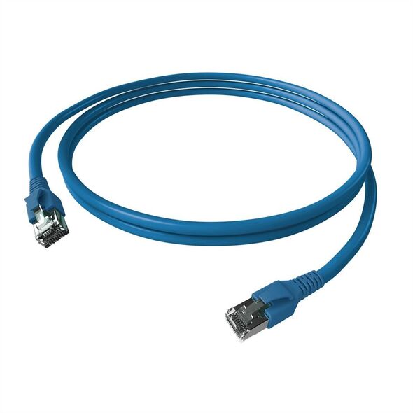 Kabel krosowy EasyLan FlexBoot Cat.6A, S/FTP, niebieski, 1 m