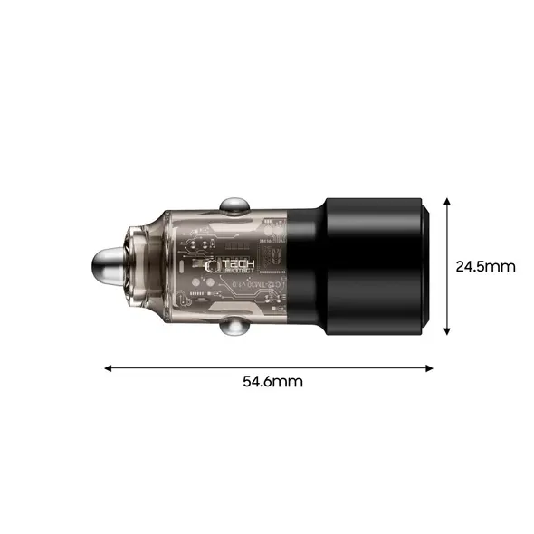 Ładowarka samochodowa Tech-Protect CC03 2-port Car Charger USB-A, USB-C PD 75W Black