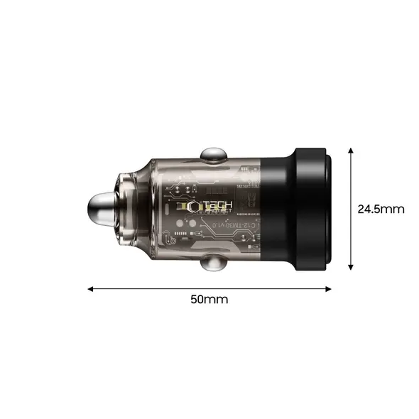 Ładowarka samochodowa Tech-Protect CC03 2-port Car Charger USB-A, USB-C PD 30W / QC 3.0 Black