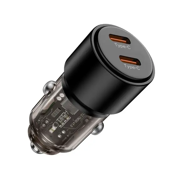 Ładowarka samochodowa Tech-Protect CC03 2-port 2xUSB-C Car Charger PD 100W Black