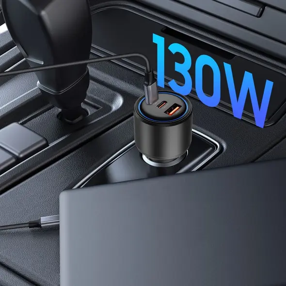 Ładowarka samochodowa Tech-Protect CC04 3-port Car Charger USB-A, 2xUSB-C PD 130W Black