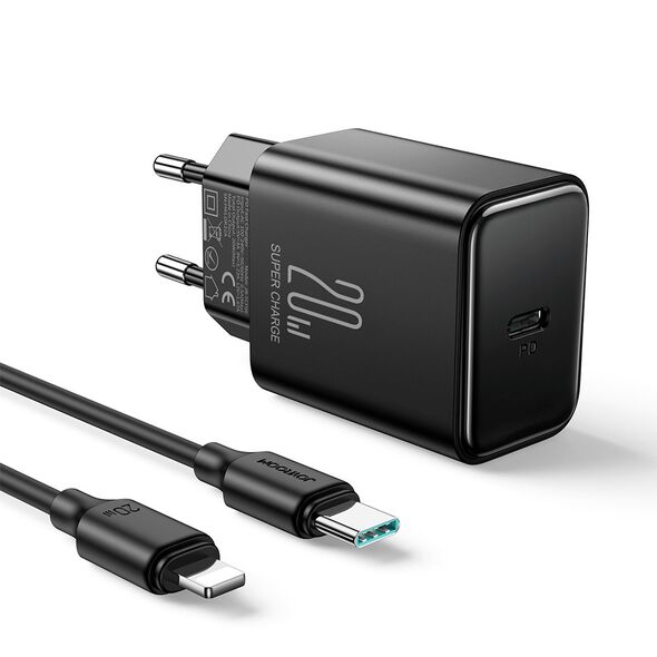 Ładowarka sieciowa Joyroom JR-TCF06 USB-C 20W PD + kabel USB-C/Lightning czarna
