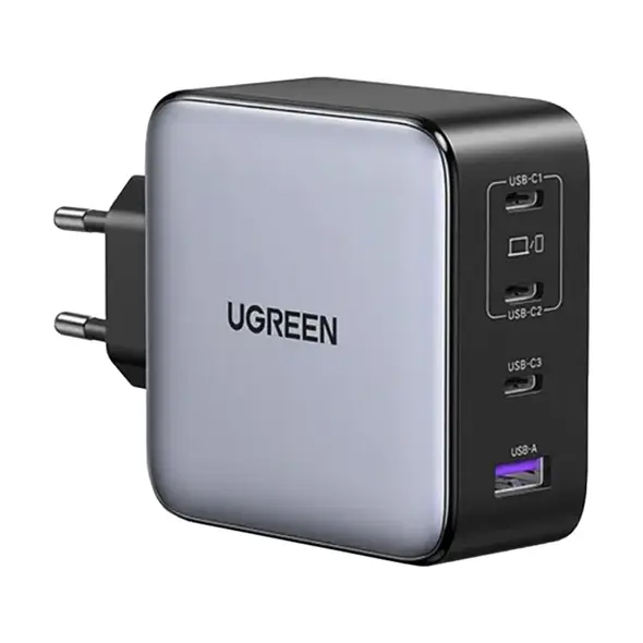 Ładowarka sieciowa UGREEN GaN 200W USB-A, 3xUSB-C (szara)